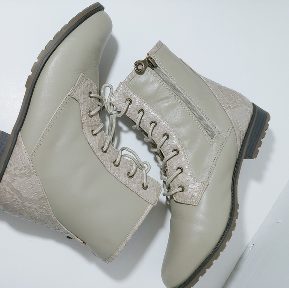 Sporto booties with faux snakeskin upper. - Picture 3 of 3